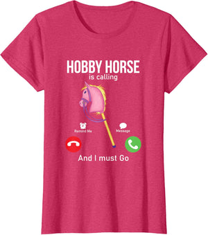 Funny Hobby Horsing Gifts For Hobby Horse Riders Unisex-Adult Black Cotton Blend T-Shirt Small Classic Fit Short Sleeve
