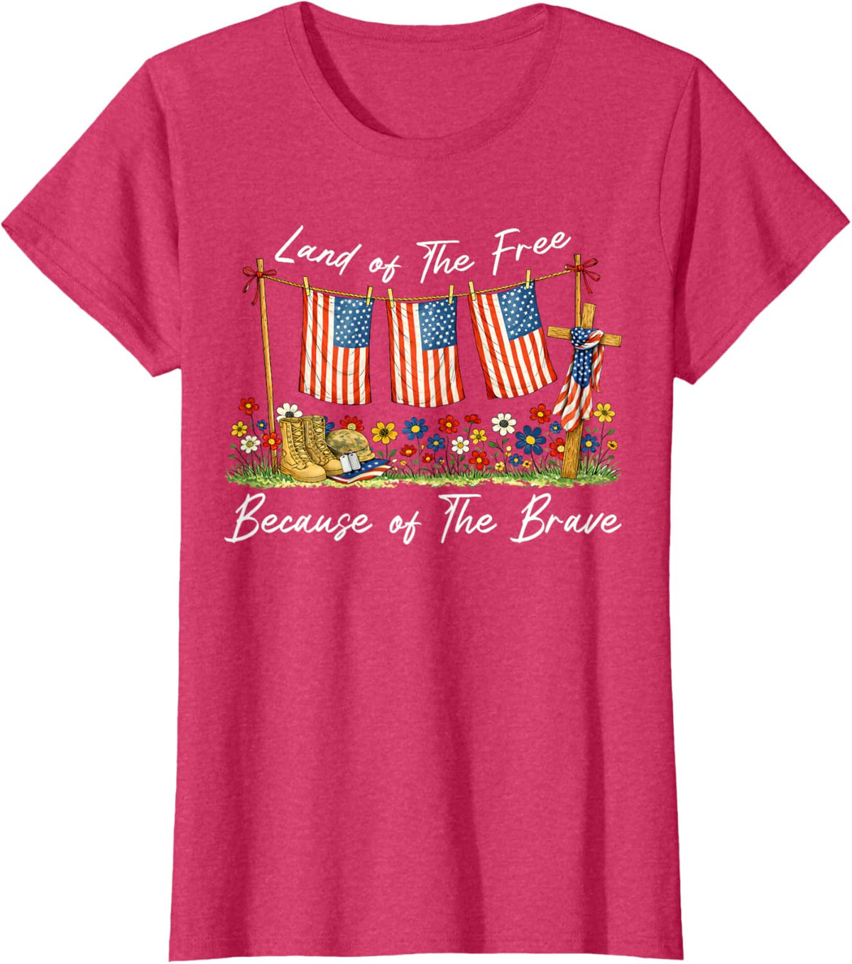 Land of The Free Because of The Brave Memorial Day Veteran