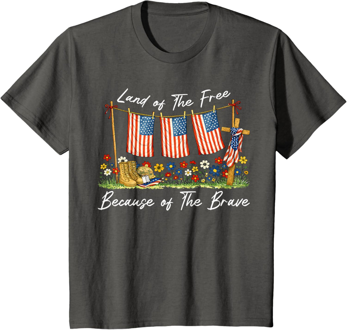 Land of The Free Because of The Brave Memorial Day Veteran