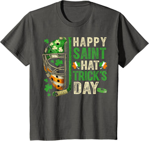 St Patricks Day Happy Saint Hat Trick Ice Hockey Player