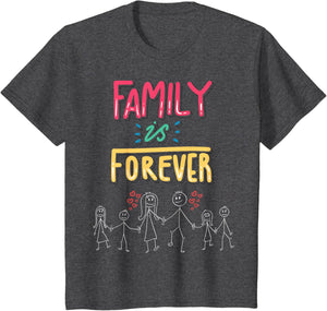 Family Is Forever - Stick Figure Design for Togetherness