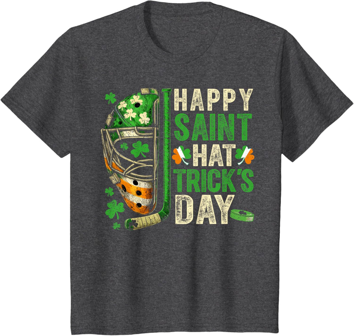 St Patricks Day Happy Saint Hat Trick Ice Hockey Player