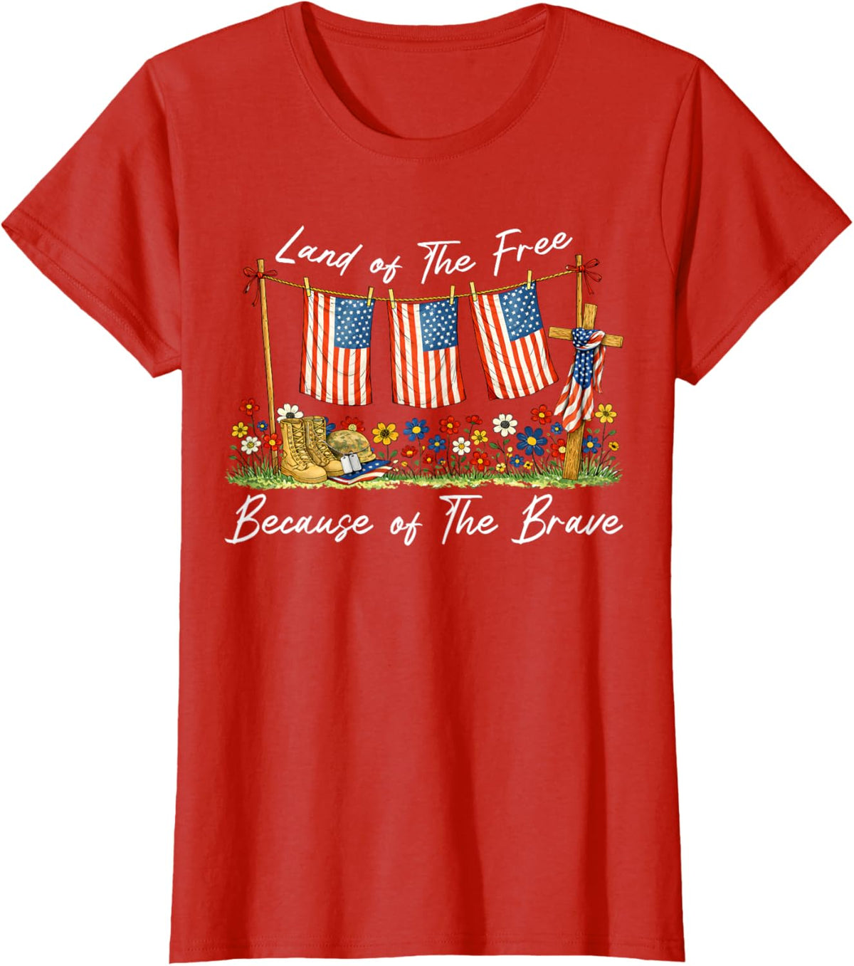 Land of The Free Because of The Brave Memorial Day Veteran