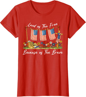 Land of The Free Because of The Brave Memorial Day Veteran