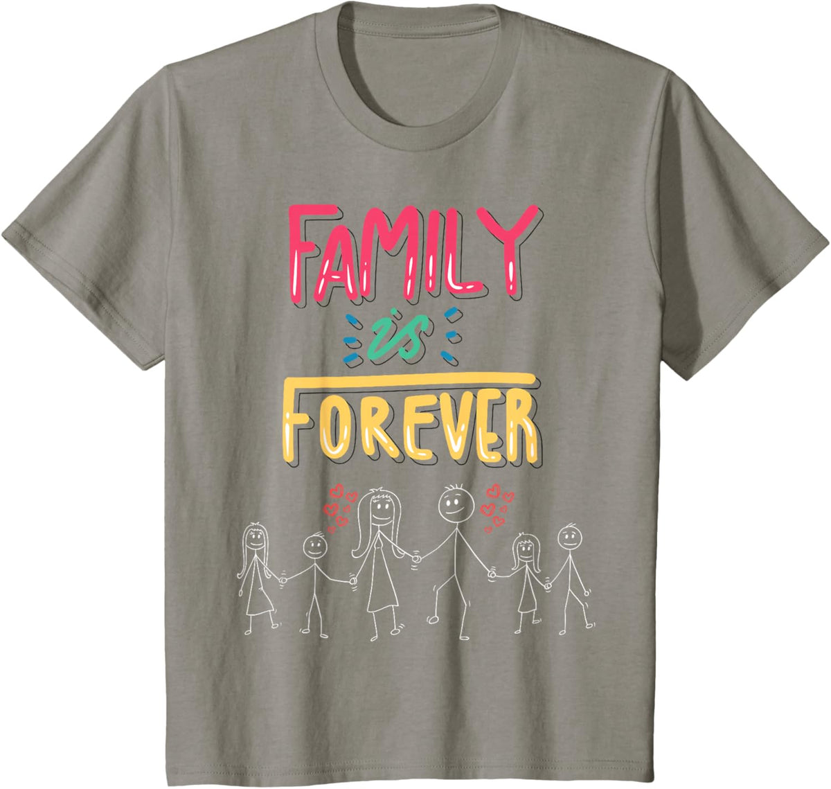 Family Is Forever - Stick Figure Design for Togetherness
