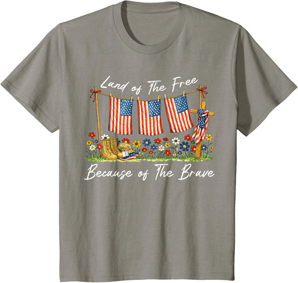 Land of The Free Because of The Brave Memorial Day Veteran
