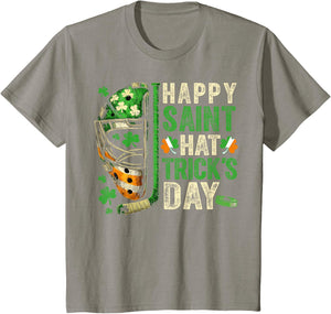 St Patricks Day Happy Saint Hat Trick Ice Hockey Player