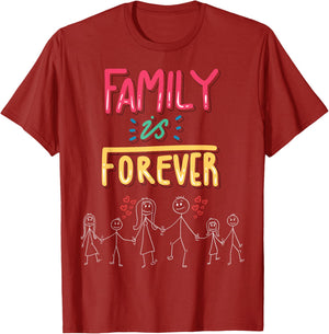 Family Is Forever - Stick Figure Design for Togetherness