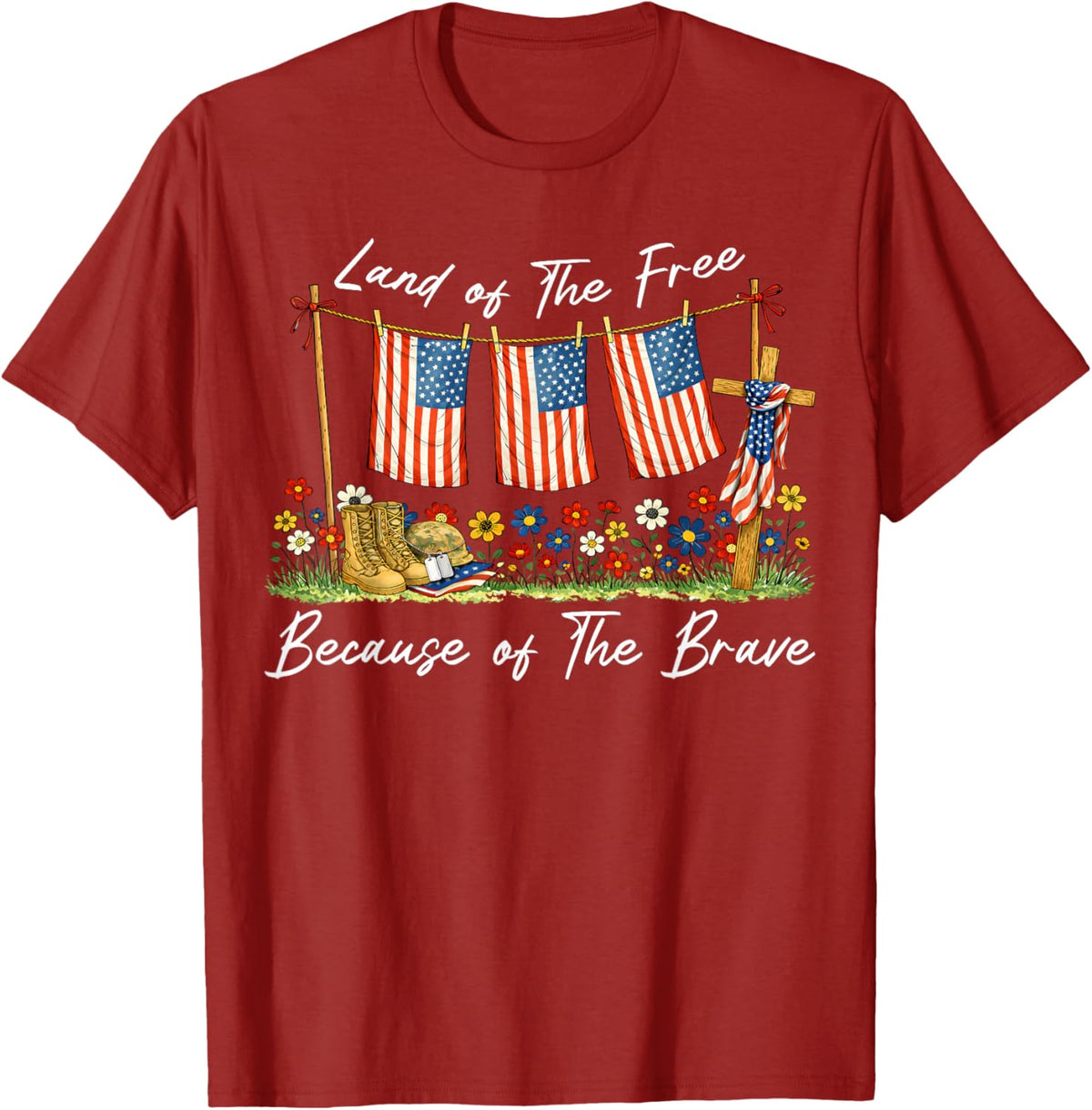 Land of The Free Because of The Brave Memorial Day Veteran