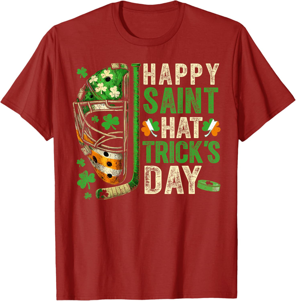 St Patricks Day Happy Saint Hat Trick Ice Hockey Player
