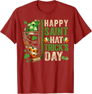 St Patricks Day Happy Saint Hat Trick Ice Hockey Player