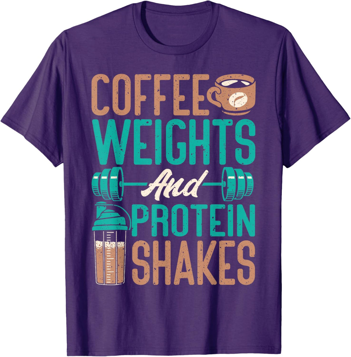 Coffee Weights and Protein Shakes Weightlifting Workout