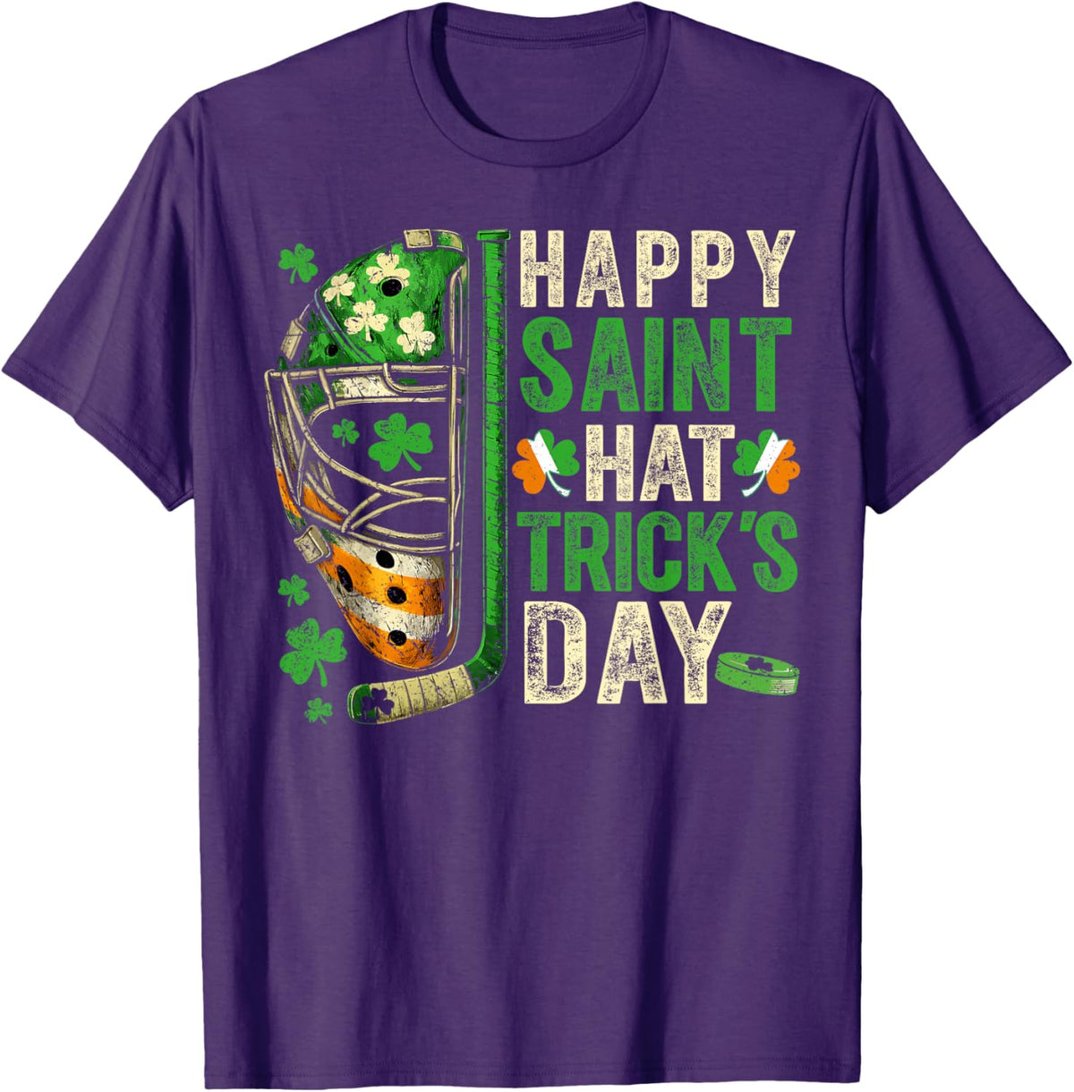 St Patricks Day Happy Saint Hat Trick Ice Hockey Player