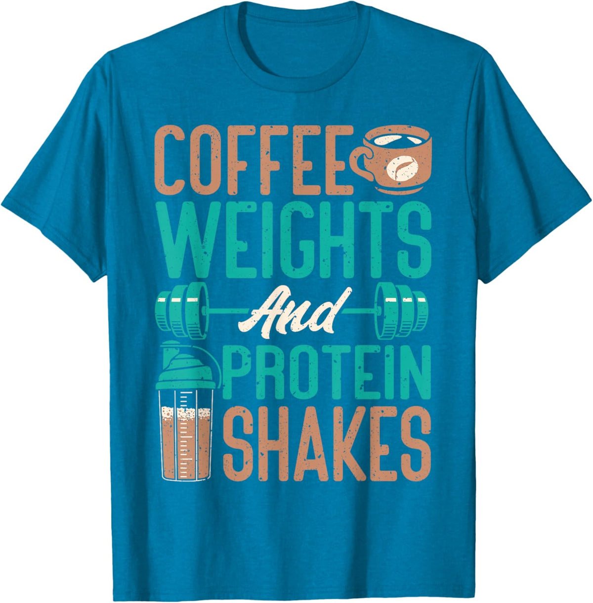 Coffee Weights and Protein Shakes Weightlifting Workout