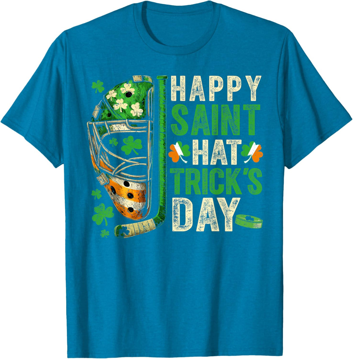 St Patricks Day Happy Saint Hat Trick Ice Hockey Player