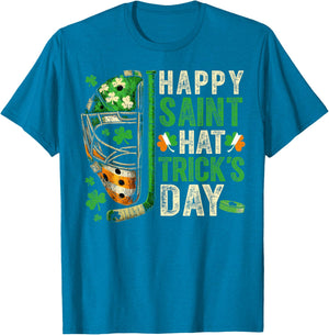 St Patricks Day Happy Saint Hat Trick Ice Hockey Player