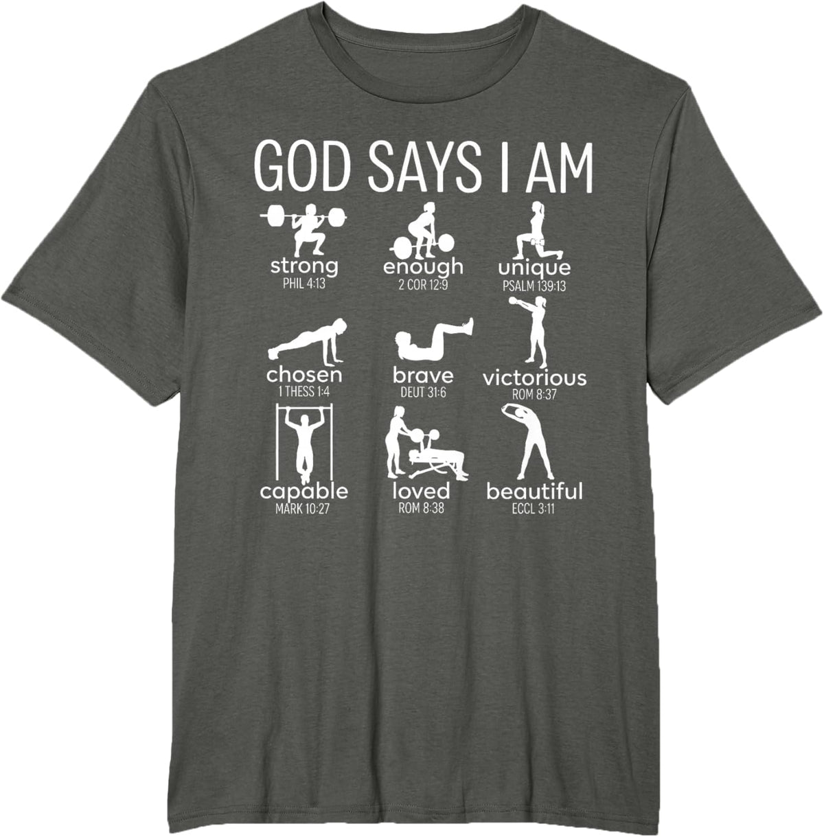 God Says I Am Christian Workout Gym Women Men