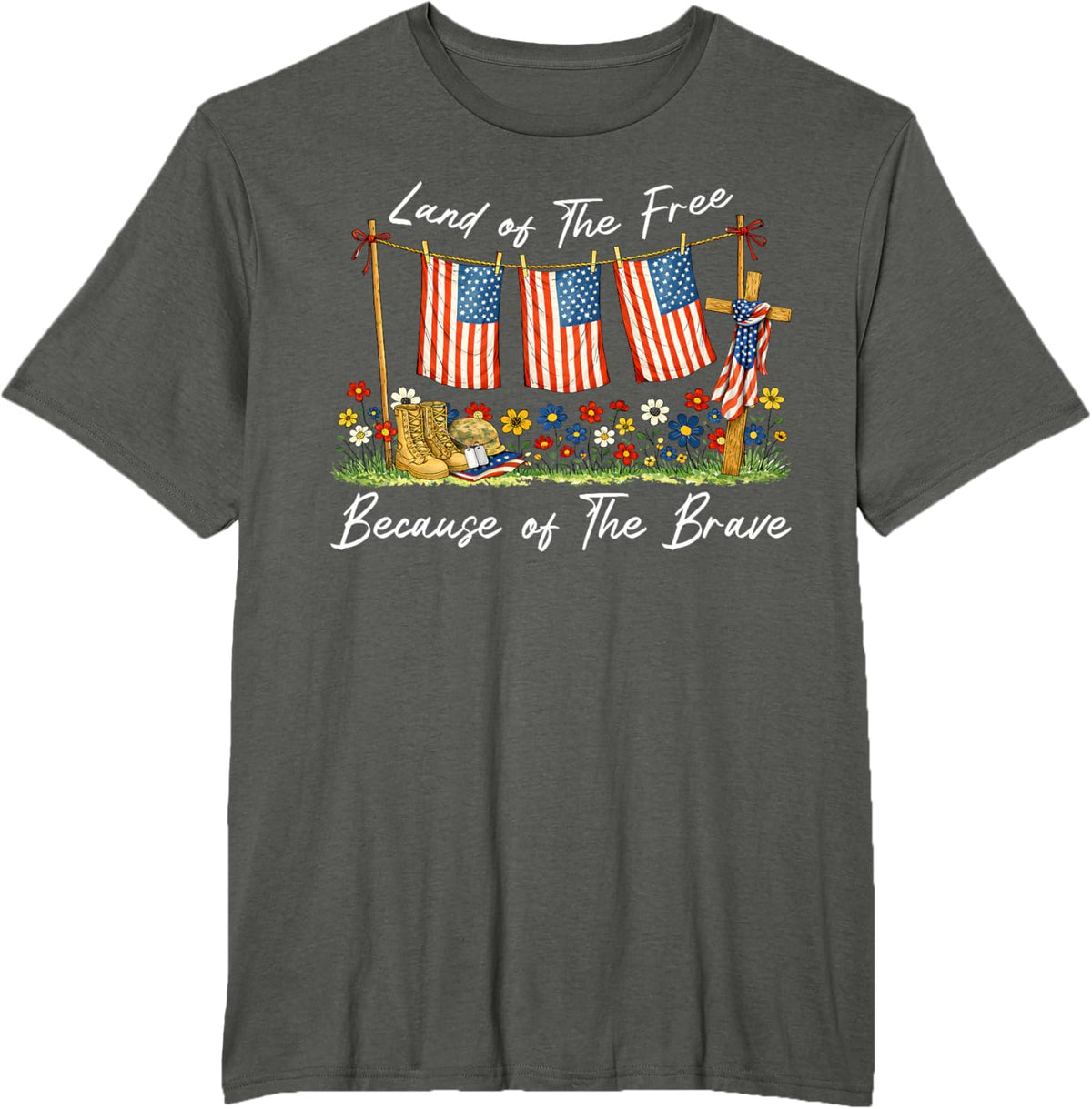 Land of The Free Because of The Brave Memorial Day Veteran