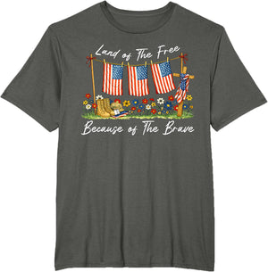Land of The Free Because of The Brave Memorial Day Veteran
