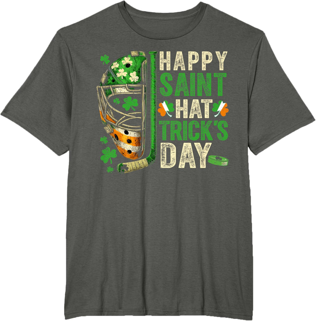 St Patricks Day Happy Saint Hat Trick Ice Hockey Player