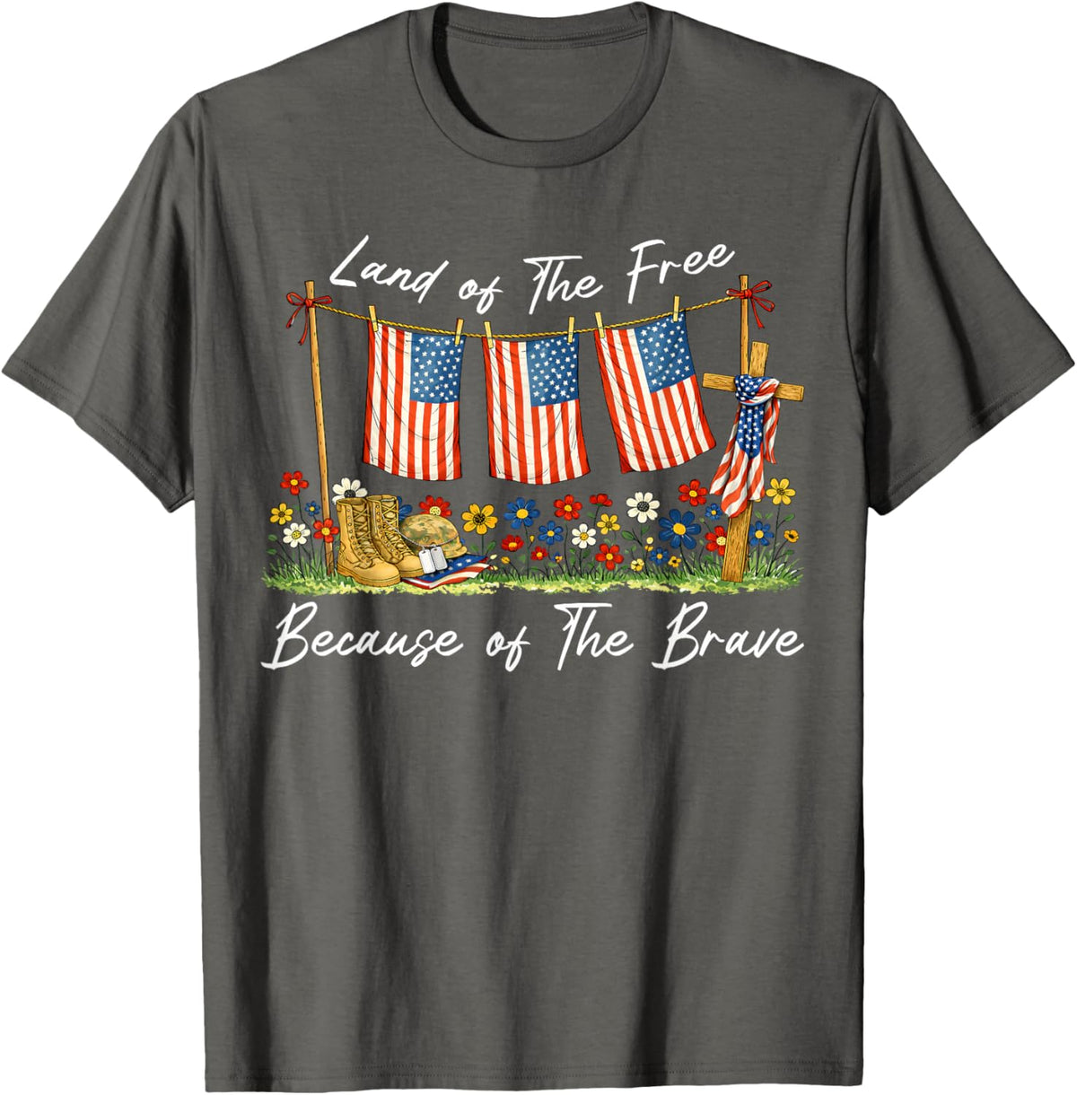Land of The Free Because of The Brave Memorial Day Veteran