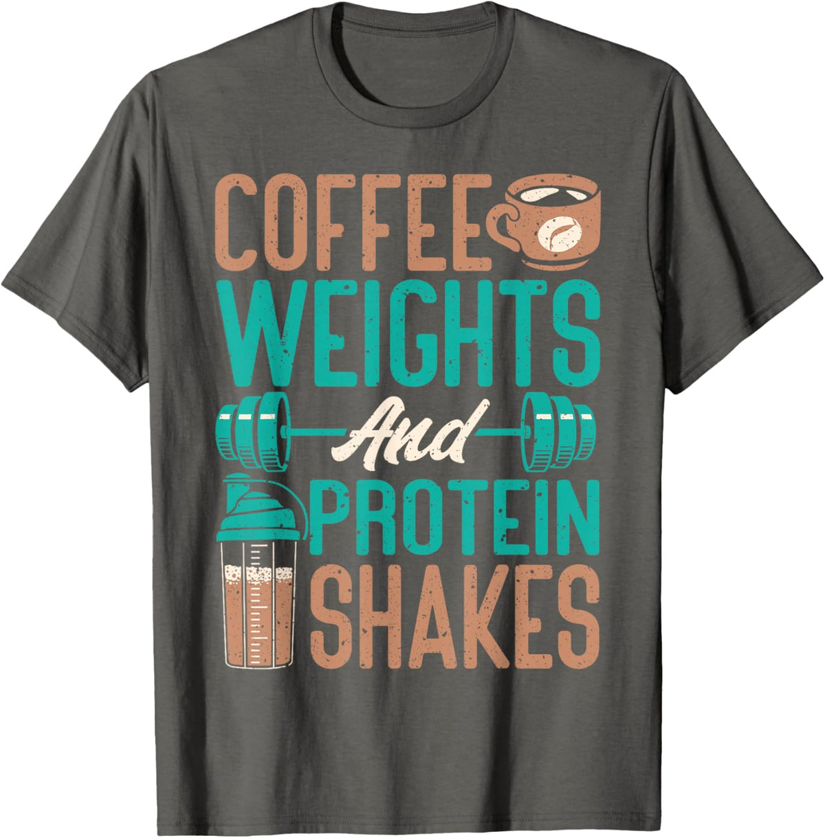 Coffee Weights and Protein Shakes Weightlifting Workout