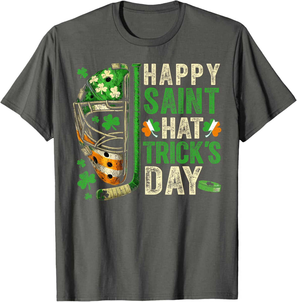 St Patricks Day Happy Saint Hat Trick Ice Hockey Player