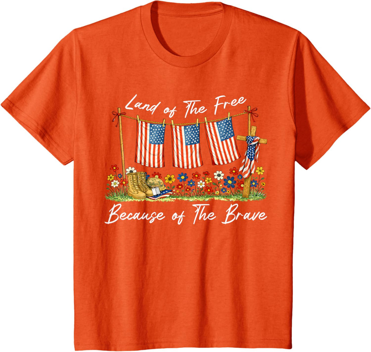 Land of The Free Because of The Brave Memorial Day Veteran