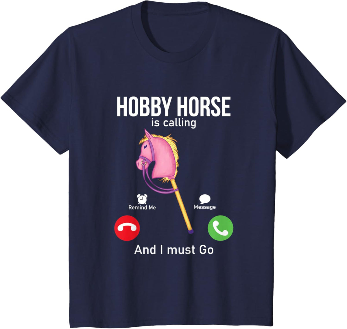 Funny Hobby Horsing Gifts For Hobby Horse Riders Unisex-Adult Black Cotton Blend T-Shirt Small Classic Fit Short Sleeve