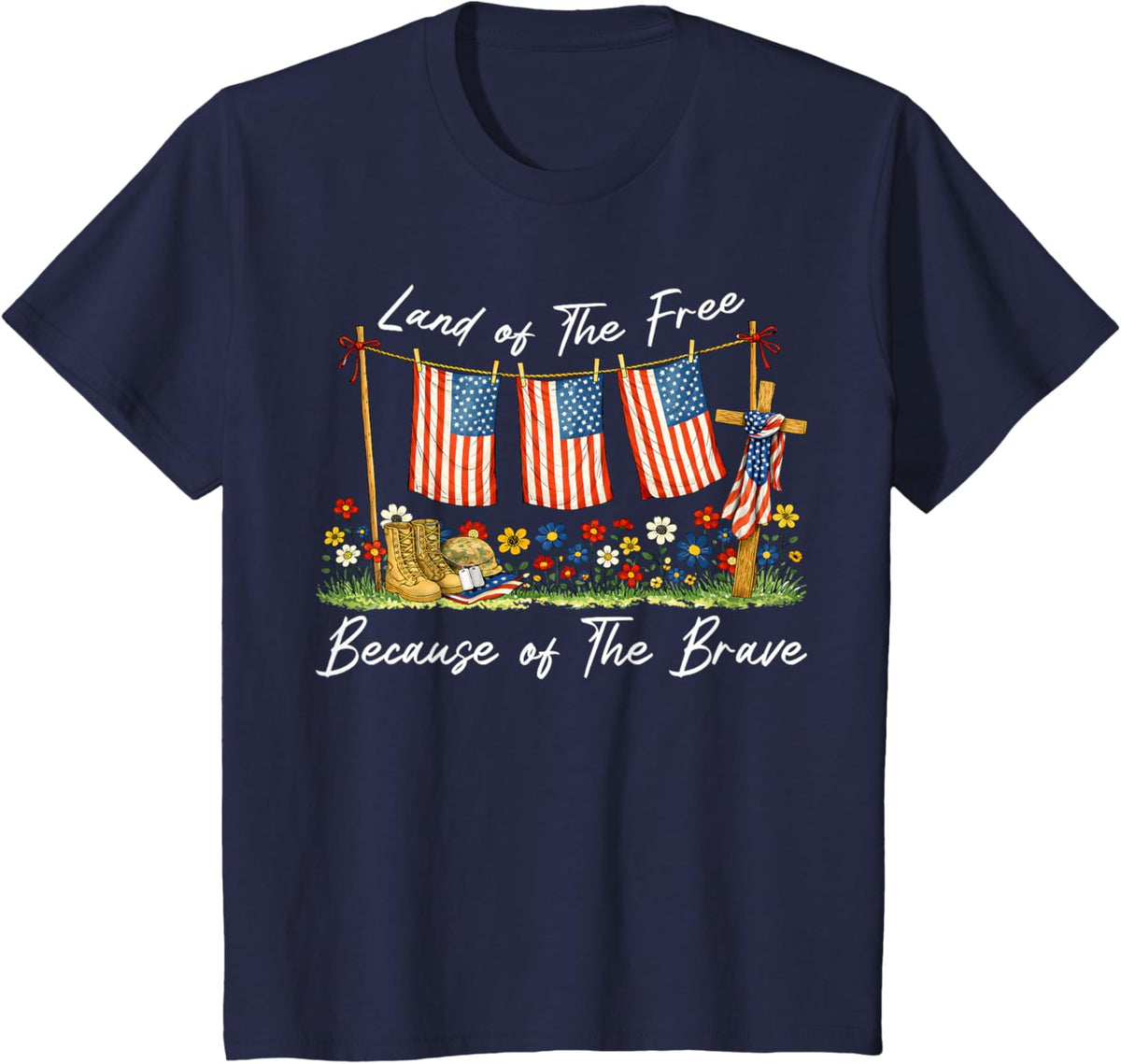 Land of The Free Because of The Brave Memorial Day Veteran