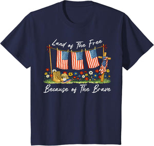 Land of The Free Because of The Brave Memorial Day Veteran