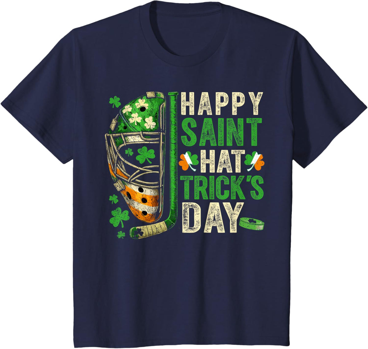 St Patricks Day Happy Saint Hat Trick Ice Hockey Player