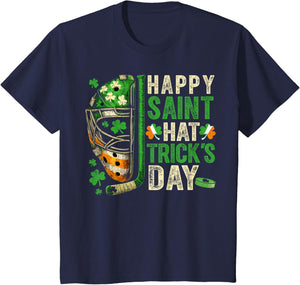 St Patricks Day Happy Saint Hat Trick Ice Hockey Player
