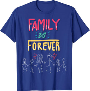 Family Is Forever - Stick Figure Design for Togetherness