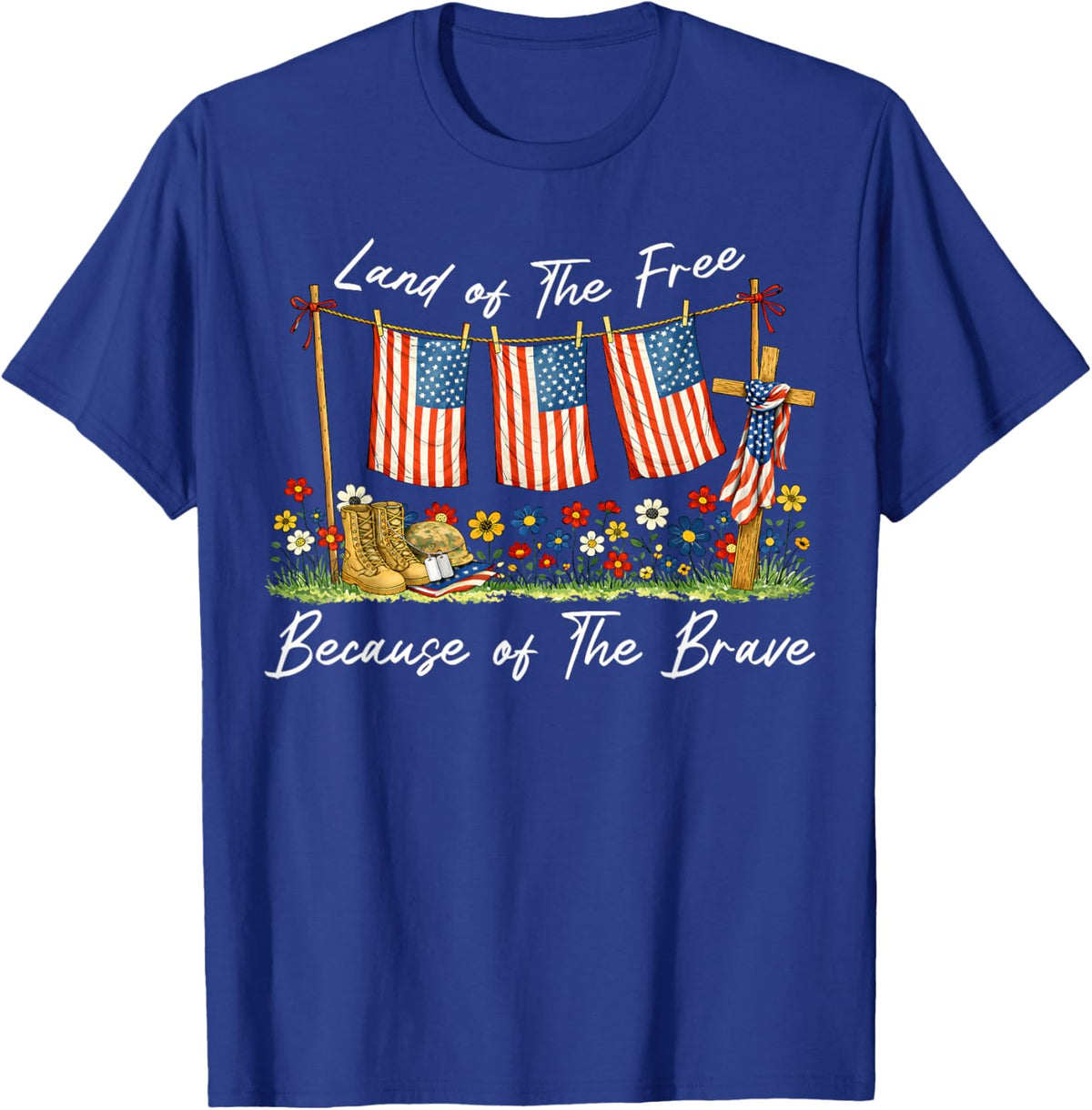 Land of The Free Because of The Brave Memorial Day Veteran