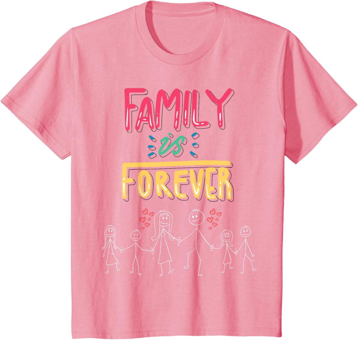 Family Is Forever - Stick Figure Design for Togetherness