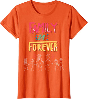 Family Is Forever - Stick Figure Design for Togetherness