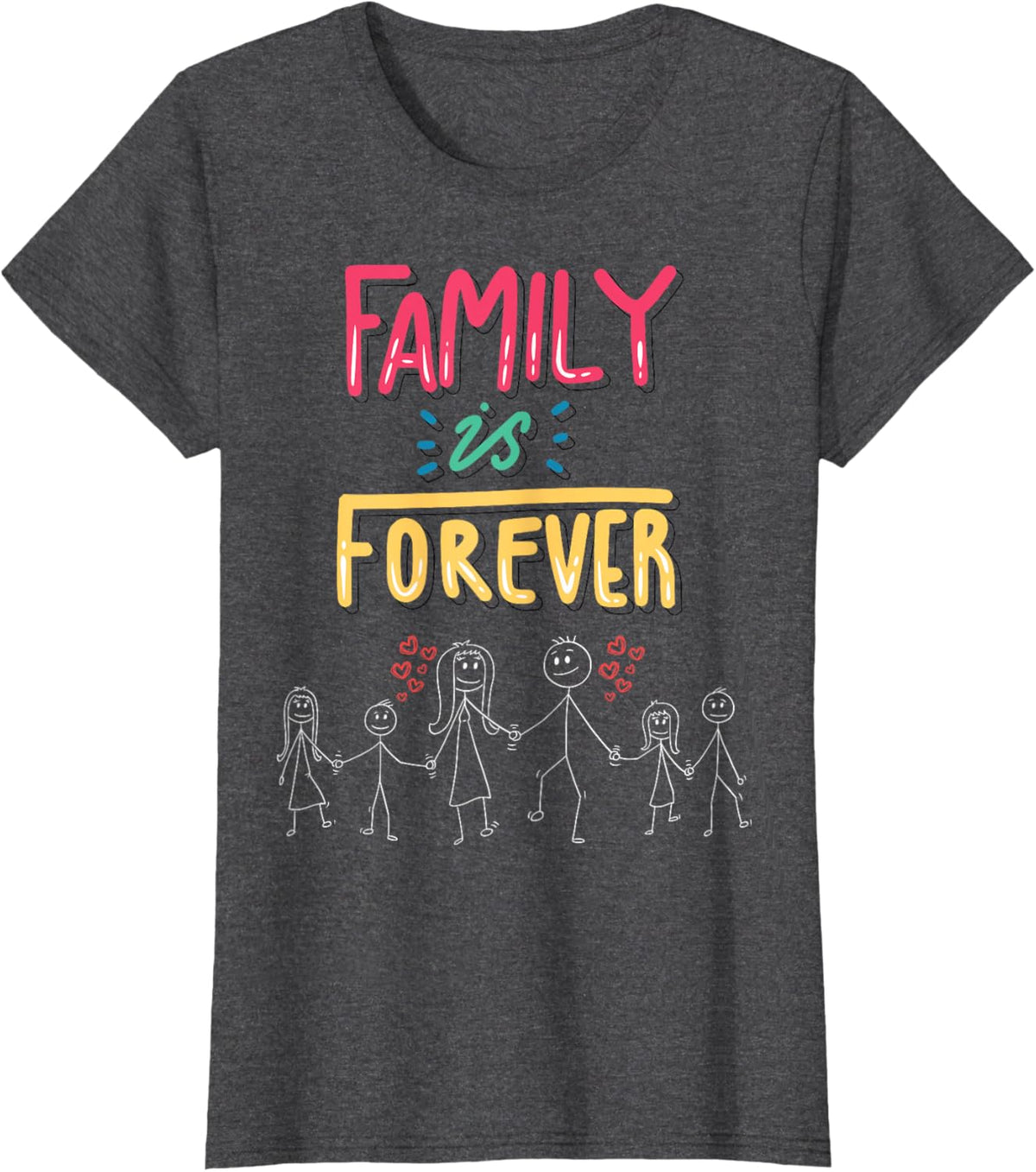 Family Is Forever - Stick Figure Design for Togetherness