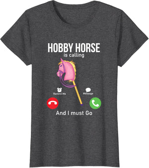 Funny Hobby Horsing Gifts For Hobby Horse Riders Unisex-Adult Black Cotton Blend T-Shirt Small Classic Fit Short Sleeve
