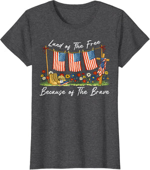 Land of The Free Because of The Brave Memorial Day Veteran