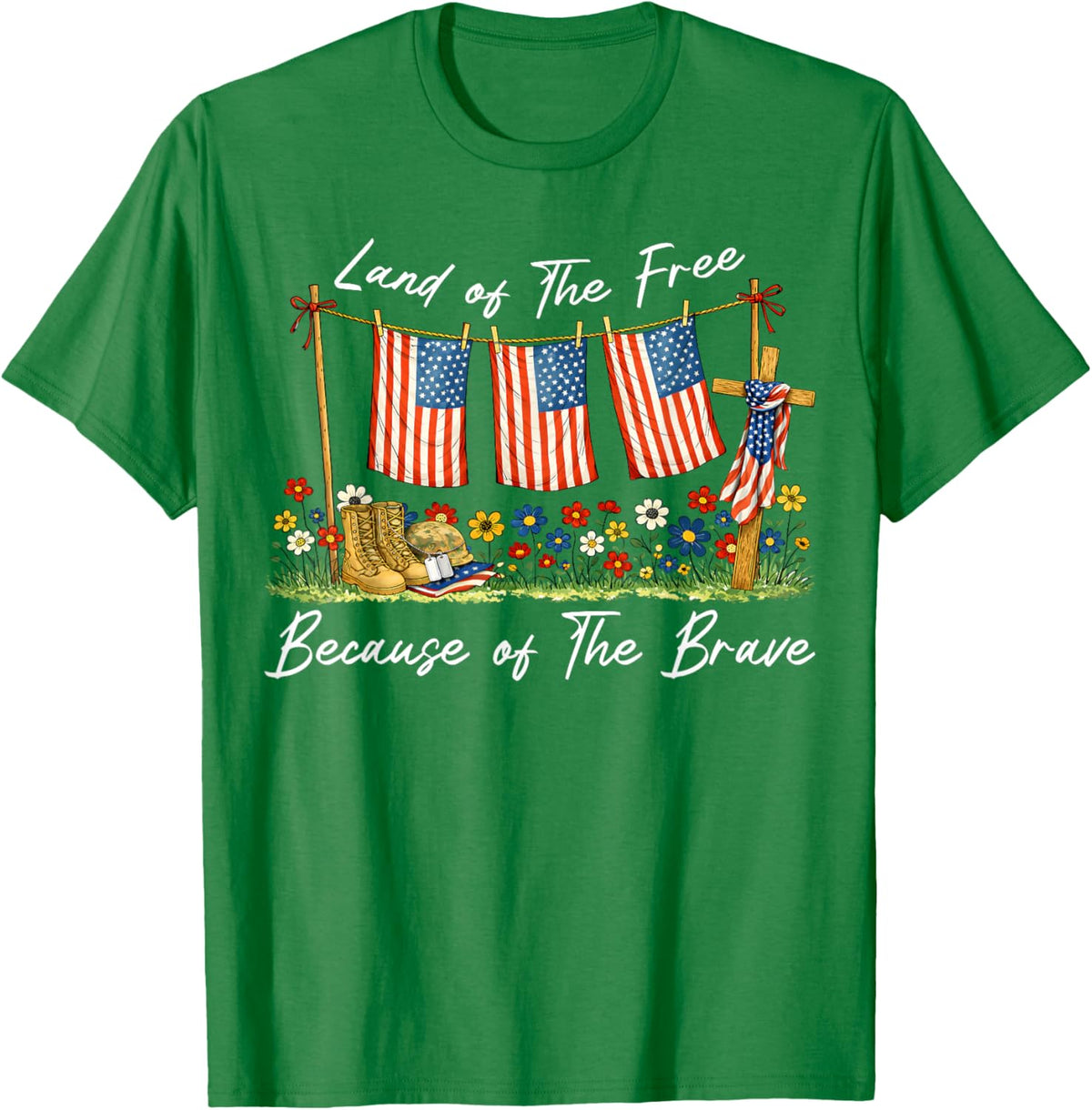 Land of The Free Because of The Brave Memorial Day Veteran