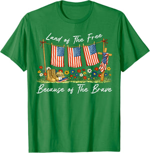 Land of The Free Because of The Brave Memorial Day Veteran