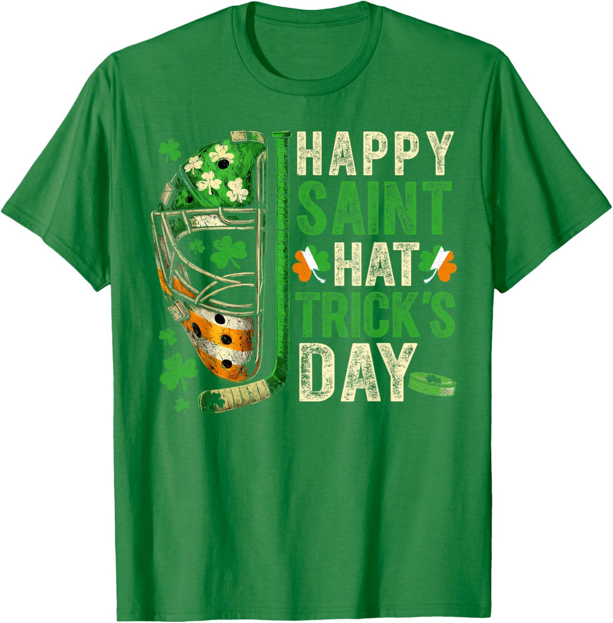 St Patricks Day Happy Saint Hat Trick Ice Hockey Player
