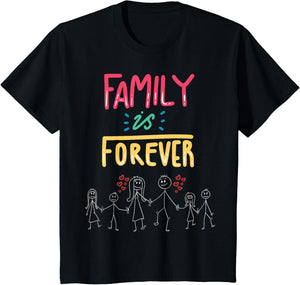 Family Is Forever - Stick Figure Design for Togetherness