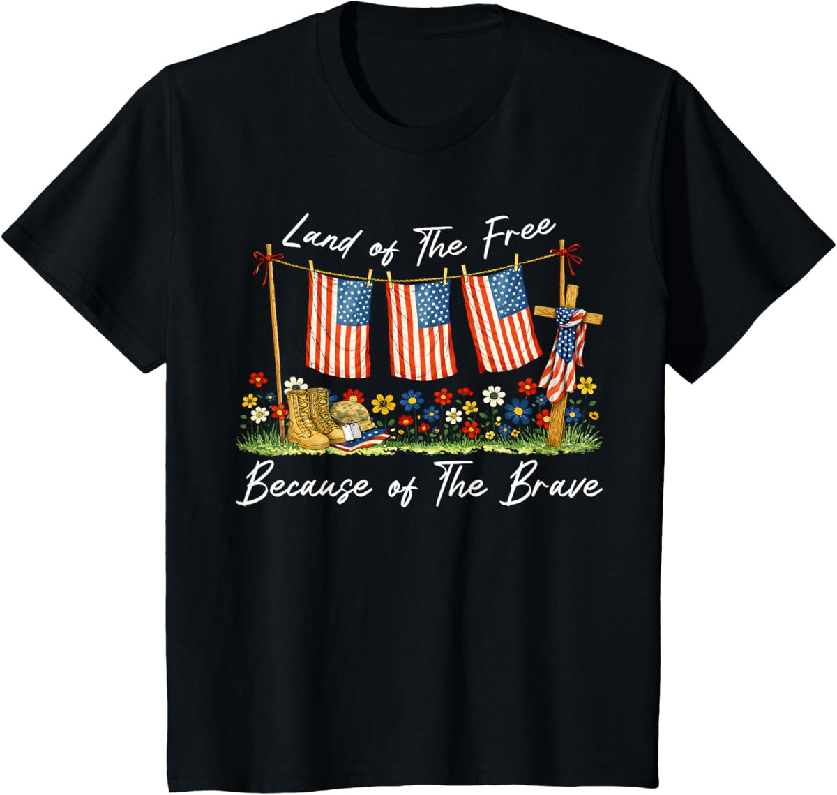 Land of The Free Because of The Brave Memorial Day Veteran