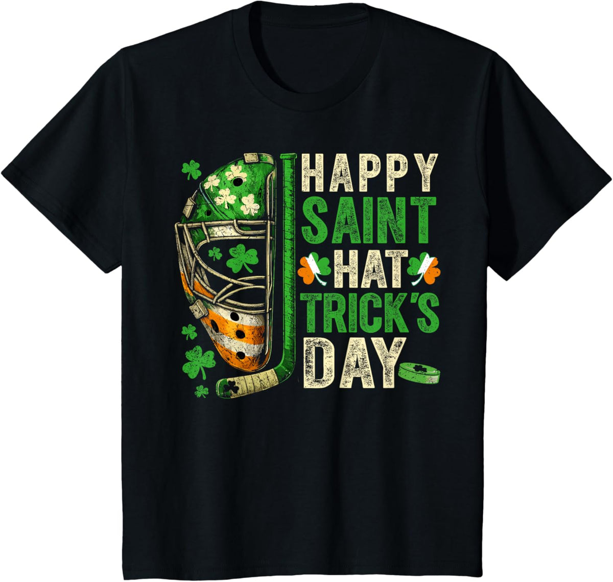 St Patricks Day Happy Saint Hat Trick Ice Hockey Player