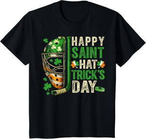 St Patricks Day Happy Saint Hat Trick Ice Hockey Player