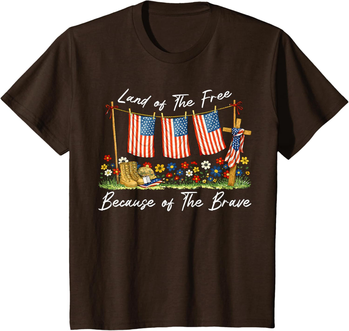 Land of The Free Because of The Brave Memorial Day Veteran