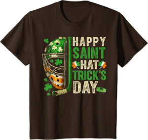 St Patricks Day Happy Saint Hat Trick Ice Hockey Player