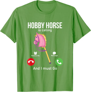 Funny Hobby Horsing Gifts For Hobby Horse Riders Unisex-Adult Black Cotton Blend T-Shirt Small Classic Fit Short Sleeve